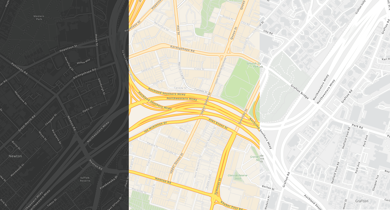 NZ Vector Basemap February Update: 3 New Styles Released!