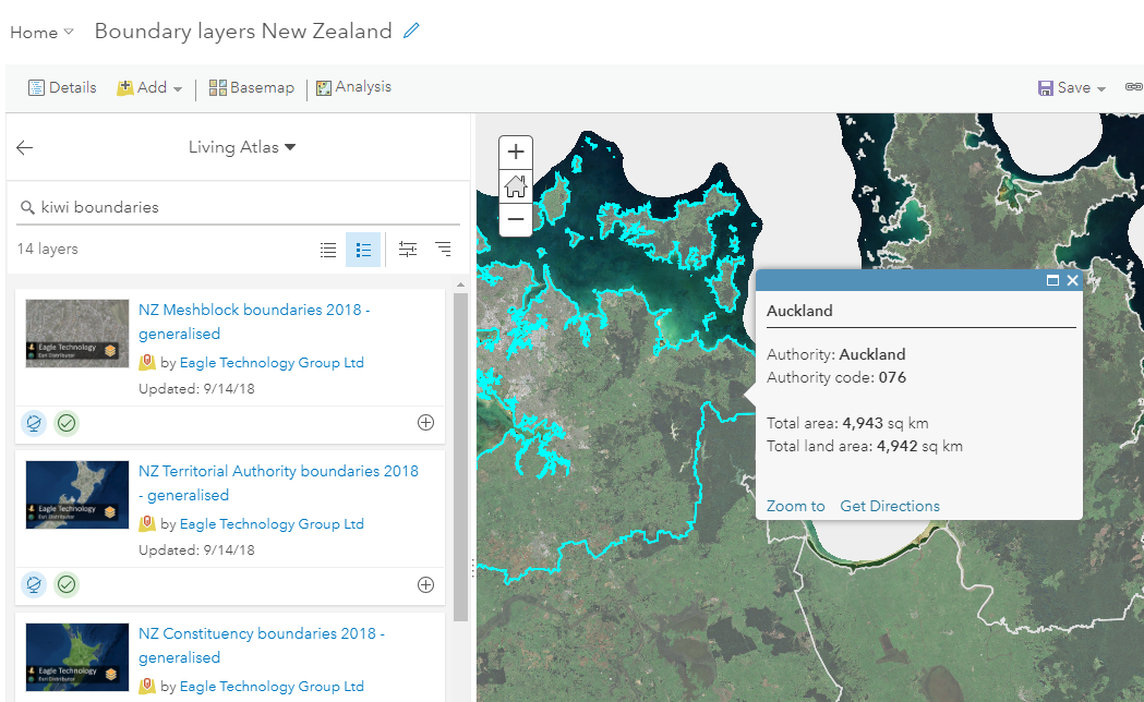 What is the ArcGIS Living Atlas and how can I work with it in NZ?